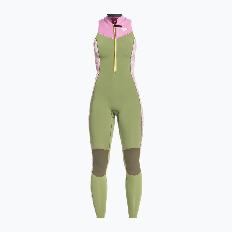 Pianka do pływania damska ROXY 1,5 mm Long John Springsuit Qlock palmed out light gray