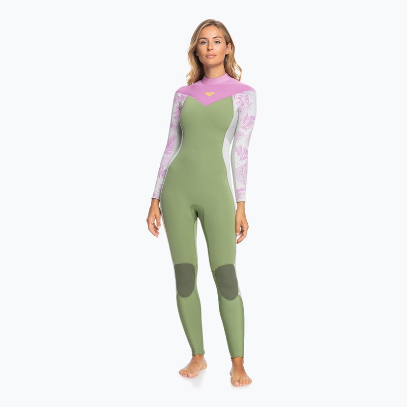 Pianka do pływania damska ROXY 4/3 mm Rise Back Zip GBS palmed out light gray 3