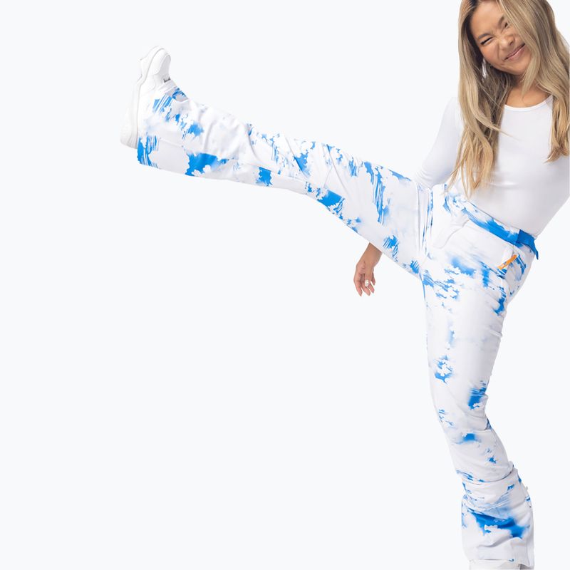 Spodnie snowboardowe damskie ROXY Chloe Kim azure blue clouds 4