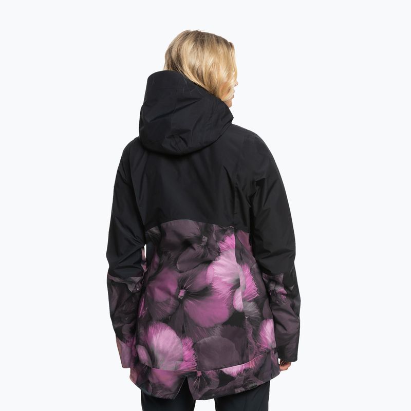 Kurtka snowboardowa damska ROXY Gore-Tex Glade Printed true black pansy pansy 2