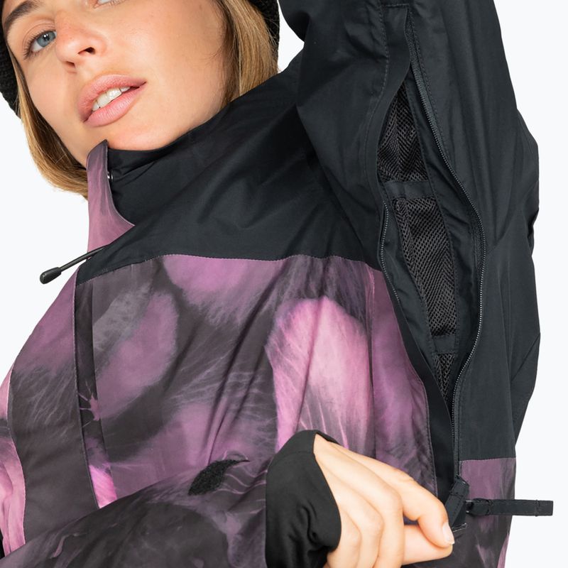 Kurtka snowboardowa damska ROXY Gore-Tex Glade Printed true black pansy pansy 3