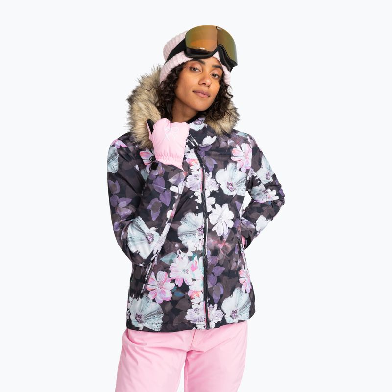 Kurtka snowboardowa damska ROXY Jet Ski true black blurry flower