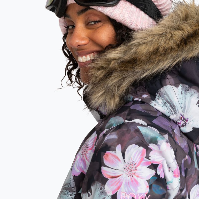Kurtka snowboardowa damska ROXY Jet Ski true black blurry flower 4