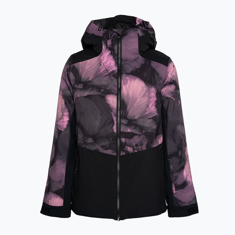 Kurtka snowboardowa dziecięca ROXY Silverwinter Girl true black pansy pansy 3