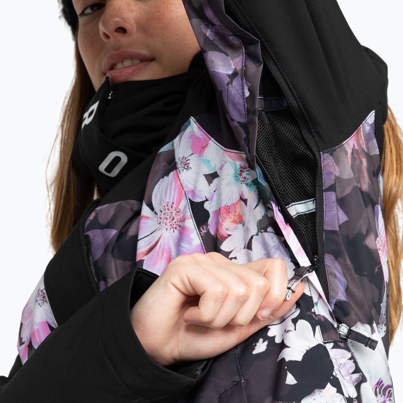 Kurtka snowboardowa damska ROXY Galaxy true black blurry flower 5