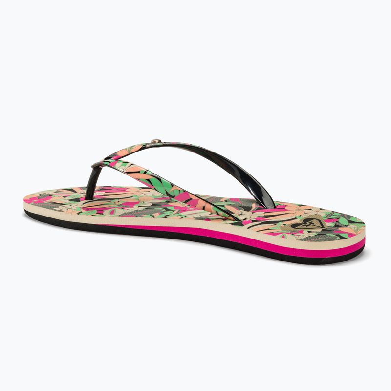 Japonki damskie ROXY Portofino III black/pink/soft lime 3