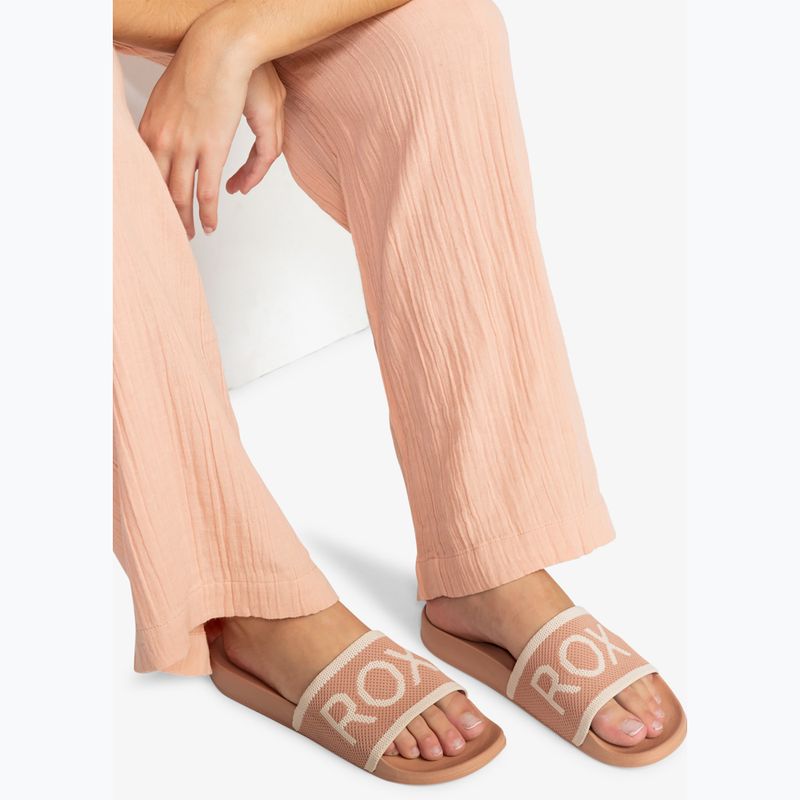 Klapki damskie ROXY Slippy Knit wheat/turkish coffee 4