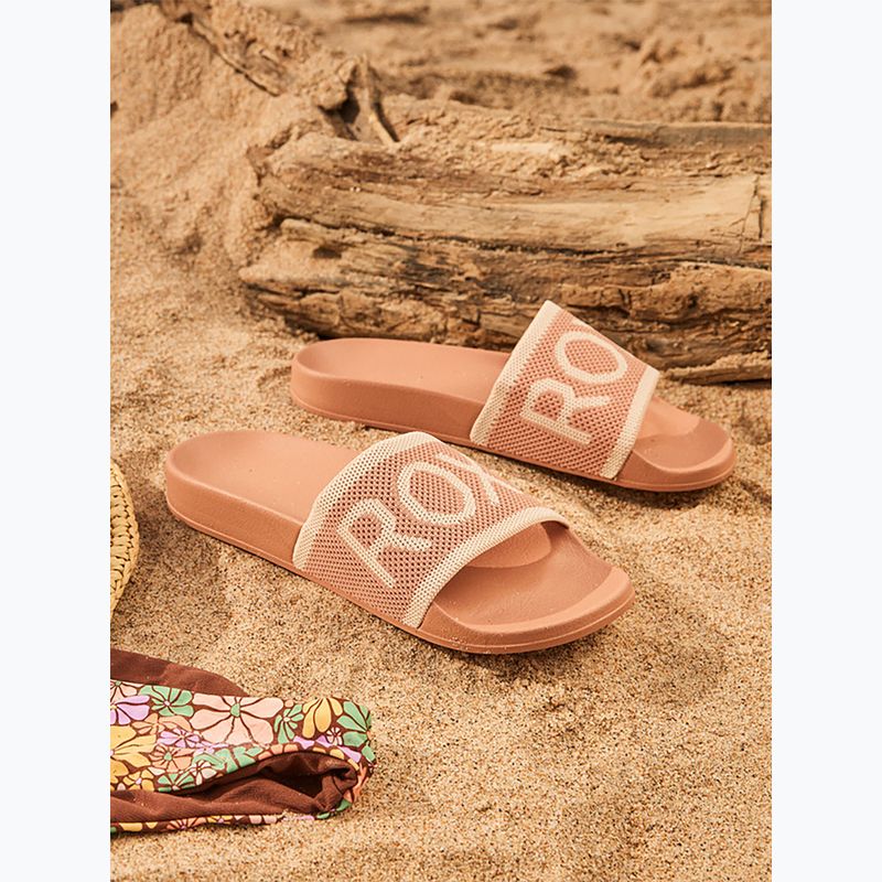 Klapki damskie ROXY Slippy Knit wheat/turkish coffee 7