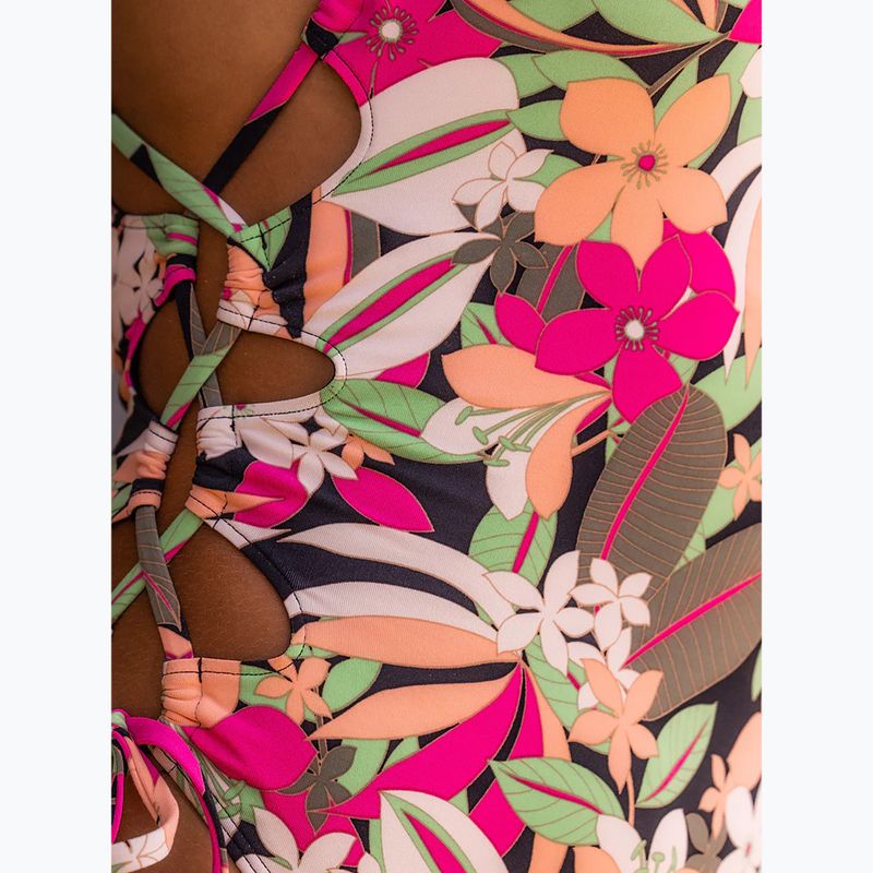 Strój kąpielowy jednoczęściowy damski ROXY Printed Beach Classics Lace UP anthracite palm song s 8