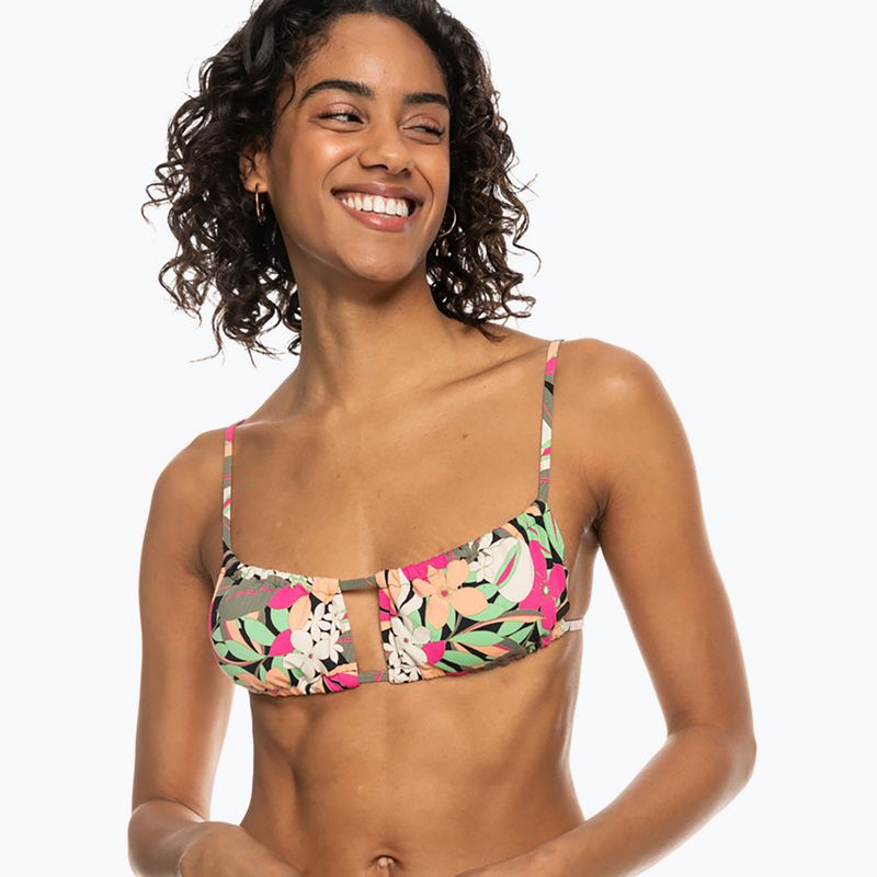 Góra od stroju kąpielowego ROXY Printed Beach Classics Bralette anthracite palm song s 2