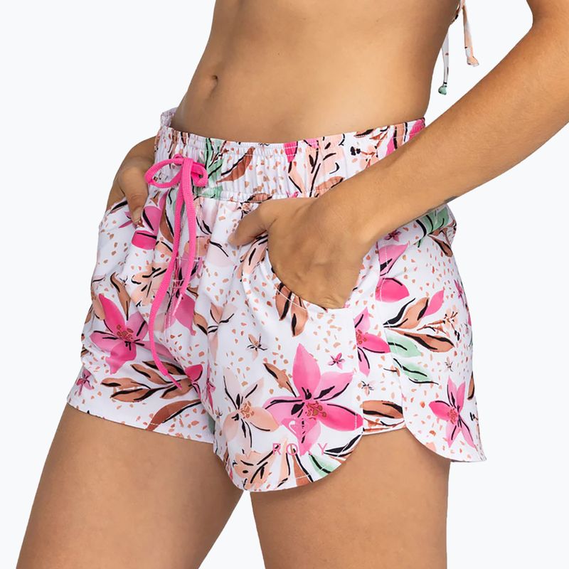Szorty kąpielowe damskie ROXY Wave Printed 2 white happy tropical swim 5