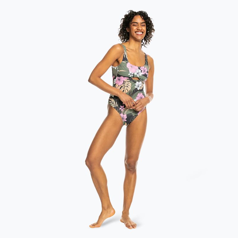 Strój kąpielowy jednocześciowy damski ROXY Pro The Double Line One anthracite classic pro surf 3
