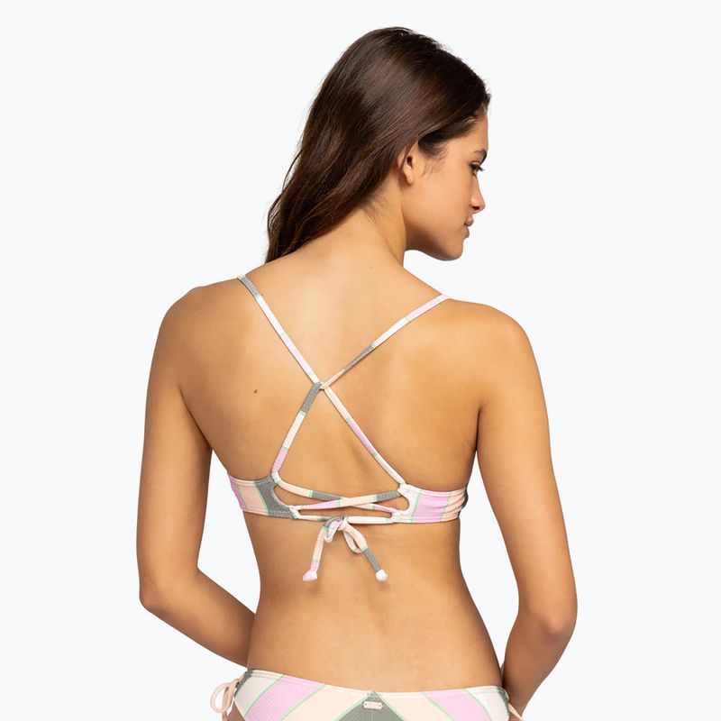 Góra od stroju kąpielowego ROXY Vista Stripe Strappy agave green very vista stripe 4