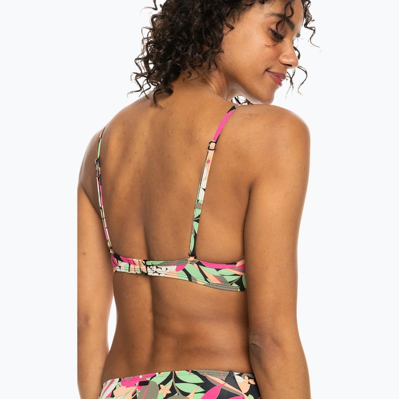 Góra od stroju kąpielowego ROXY Printed Beach Classics Wrap anthracite palm song s 4