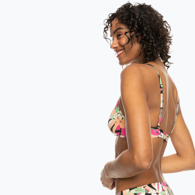 Góra od stroju kąpielowego ROXY Printed Beach Classics Wrap anthracite palm song s 5