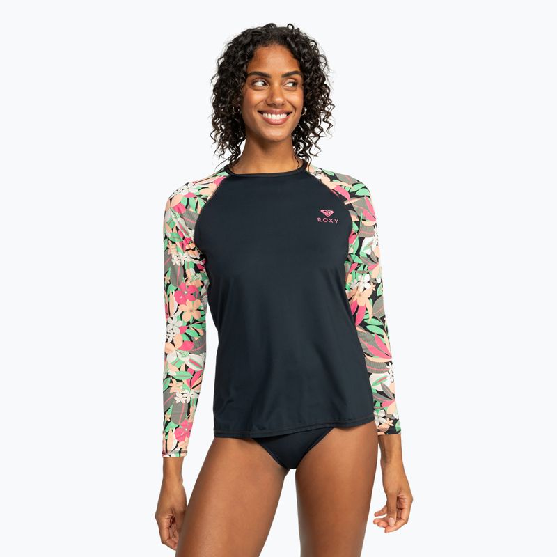 Longsleeve do pływania damski ROXY Lycra Printed anthracite palm song s 2