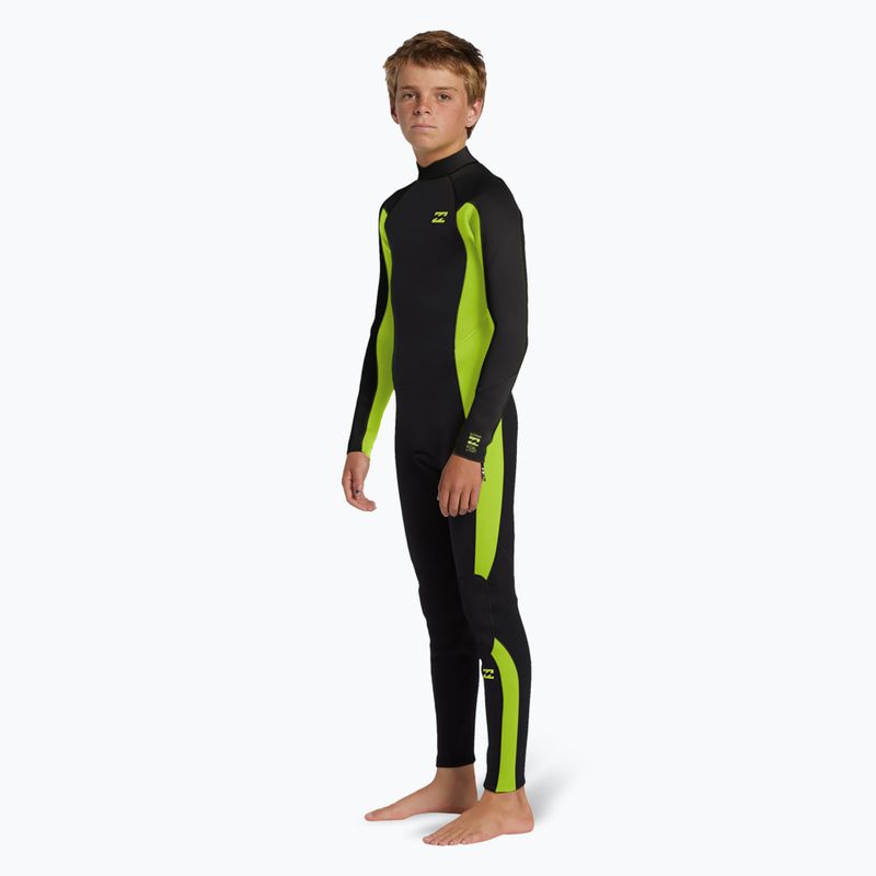 Pianka do pływania dziecięca Billabong 3/2 mm Foil Back Zip fluro lime 2
