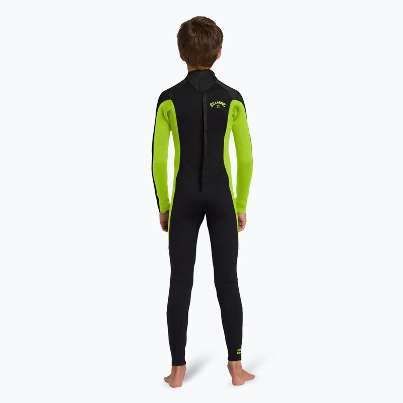 Pianka do pływania dziecięca Billabong 3/2 mm Foil Back Zip fluro lime 3