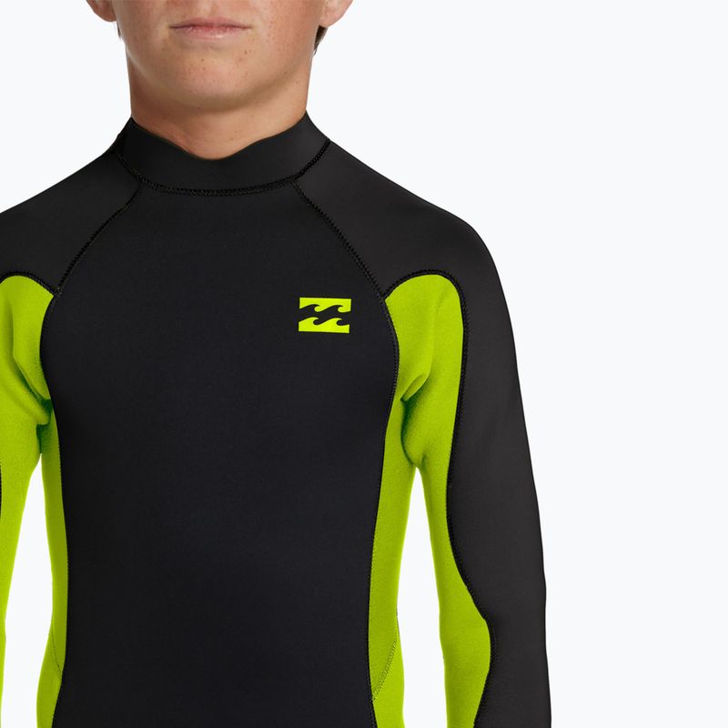 Pianka do pływania dziecięca Billabong 3/2 mm Foil Back Zip fluro lime 4