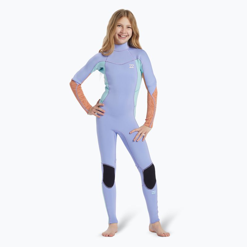 Pianka do pływania dziecięca Billabong 3/2 mm Foil Back Zip cosmic blue