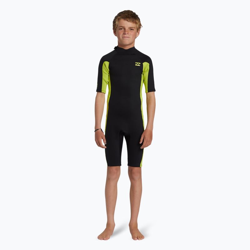 Pianka do pływania dziecięca Billabong 2/2 mm Foil Back Zip Spring fluro lime 2