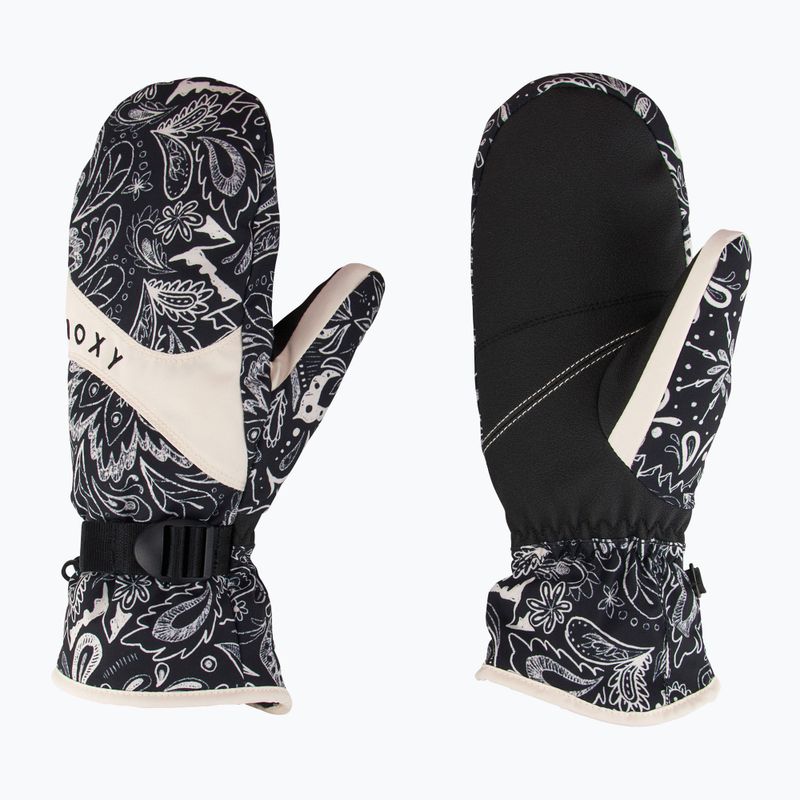 Rękawice snowboardowe damskie ROXY Jetty Mitt true black bandanas