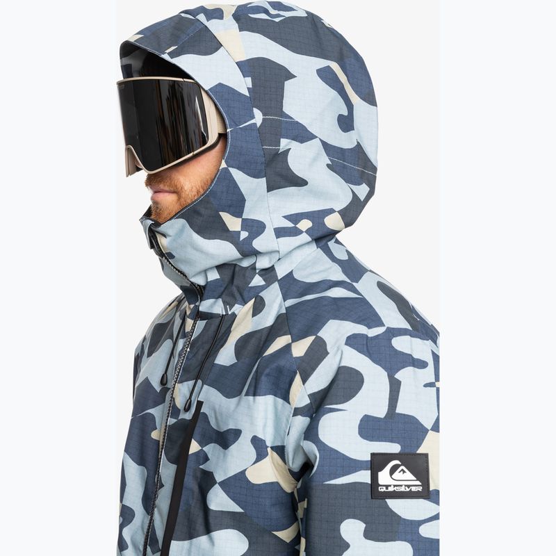 Kurtka snowboardowa męska Quiksilver Mission Printed Block puzzle camo ice flow 5