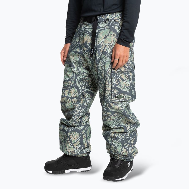 Spodnie snowboardowe męskie Quiksilver Snow Down Cargo woodland abstract sea spray 4