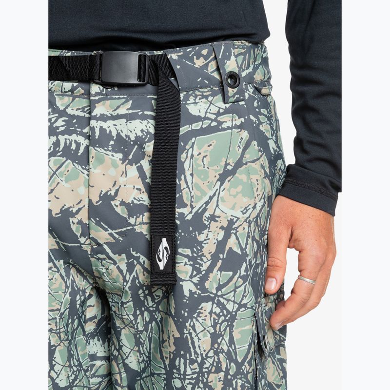 Spodnie snowboardowe męskie Quiksilver Snow Down Cargo woodland abstract sea spray 5