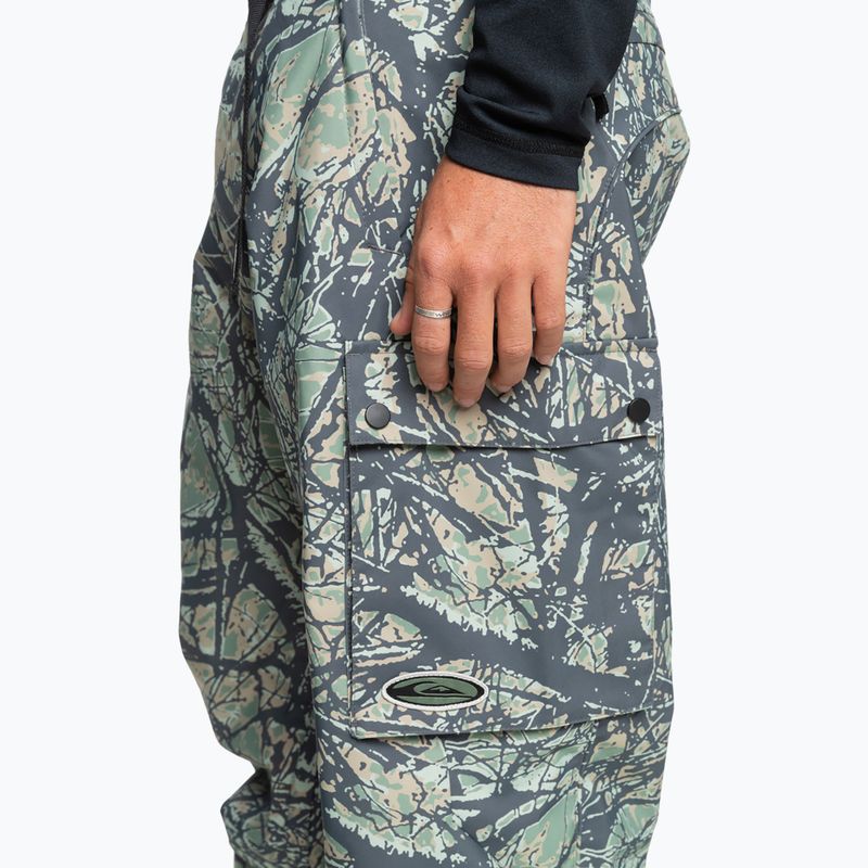 Spodnie snowboardowe męskie Quiksilver Snow Down Cargo woodland abstract sea spray 6