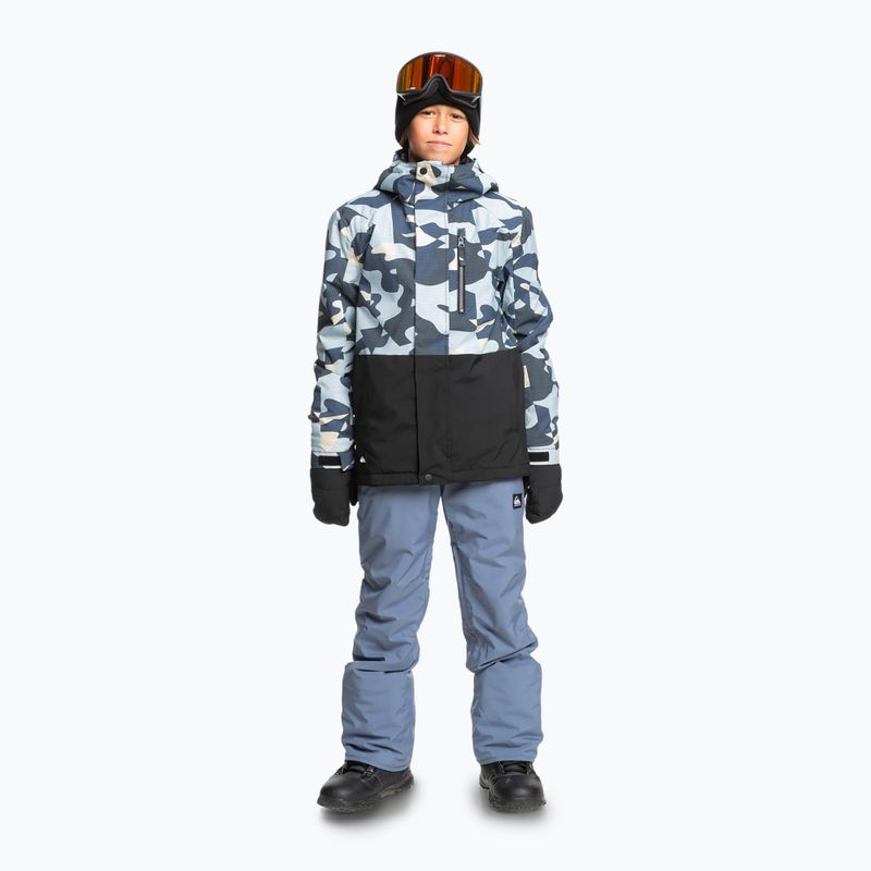 Kurtka snowboardowa dziecięca Quiksilver Mission Printed Block puzzle camo ice flow 2