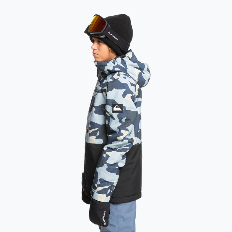 Kurtka snowboardowa dziecięca Quiksilver Mission Printed Block puzzle camo ice flow 4