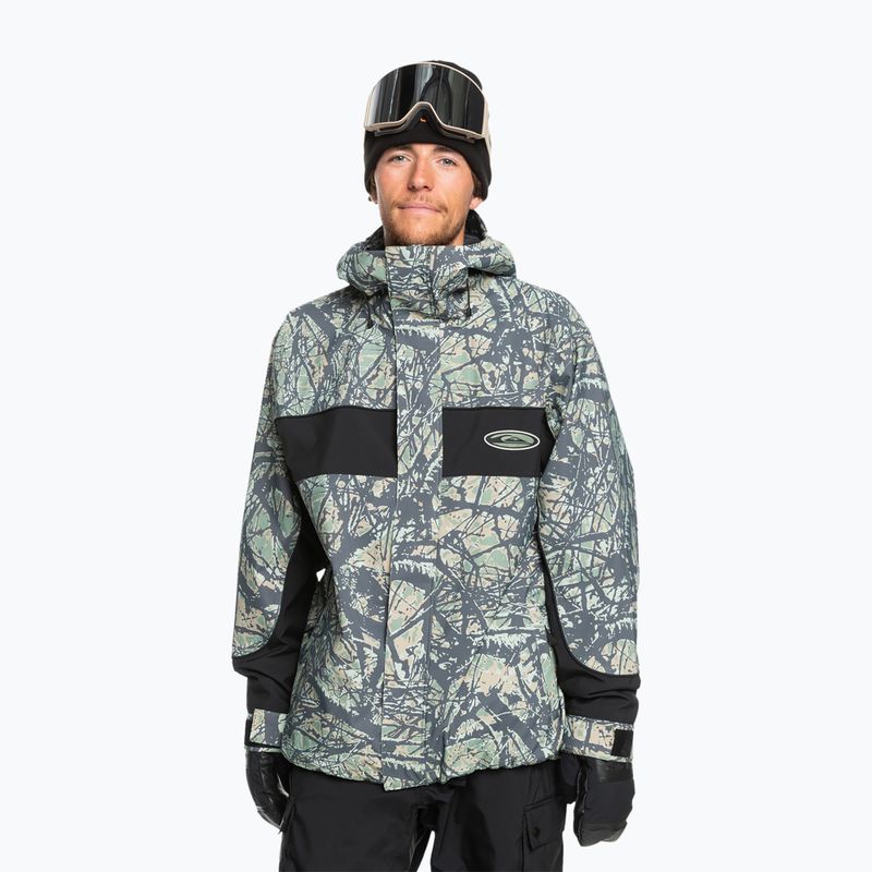 Kurtka snowboardowa męska Quiksilver High Altitude 20K woodland abstract sea spray