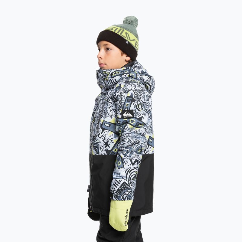 Kurtka snowboardowa dziecięca Quiksilver Mission Printed Block heritage scribble black 4