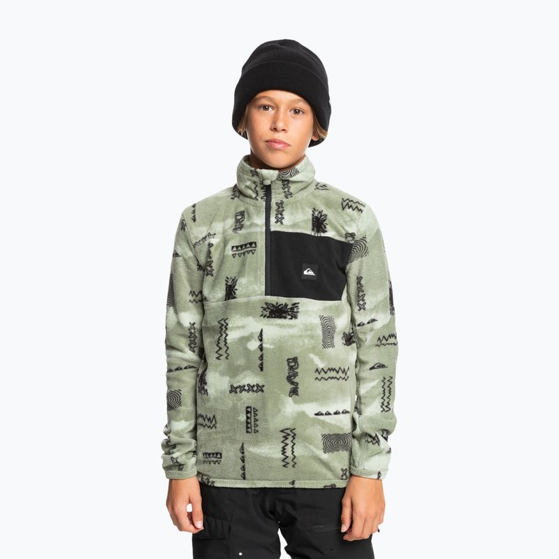 Bluza snowboardowa dziecięca Quiksilver Aker Half Zip Fleece shadow checks desert sage