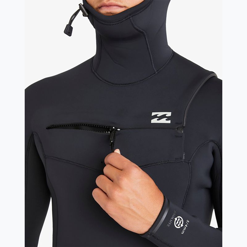 Pianka do pływania męska Billabong 5/4 mm Absolute Natural Chest Zip Hooded black 5