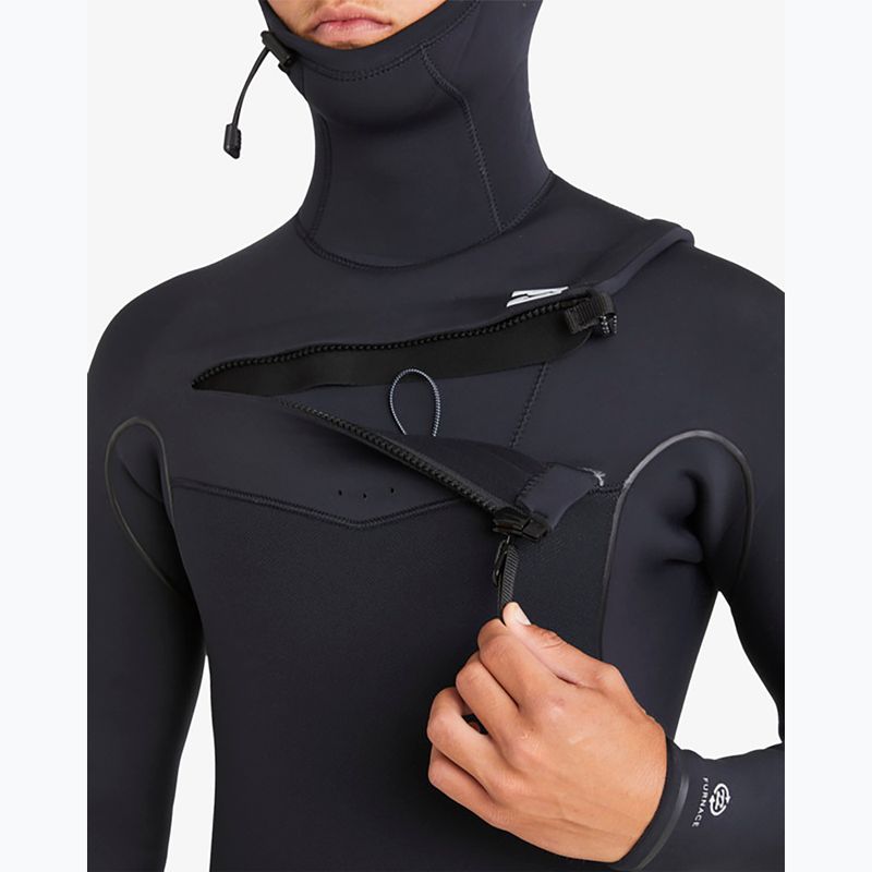 Pianka do pływania męska Billabong 6/5 mm Furnace Natural Chest Zip Hooded black 6