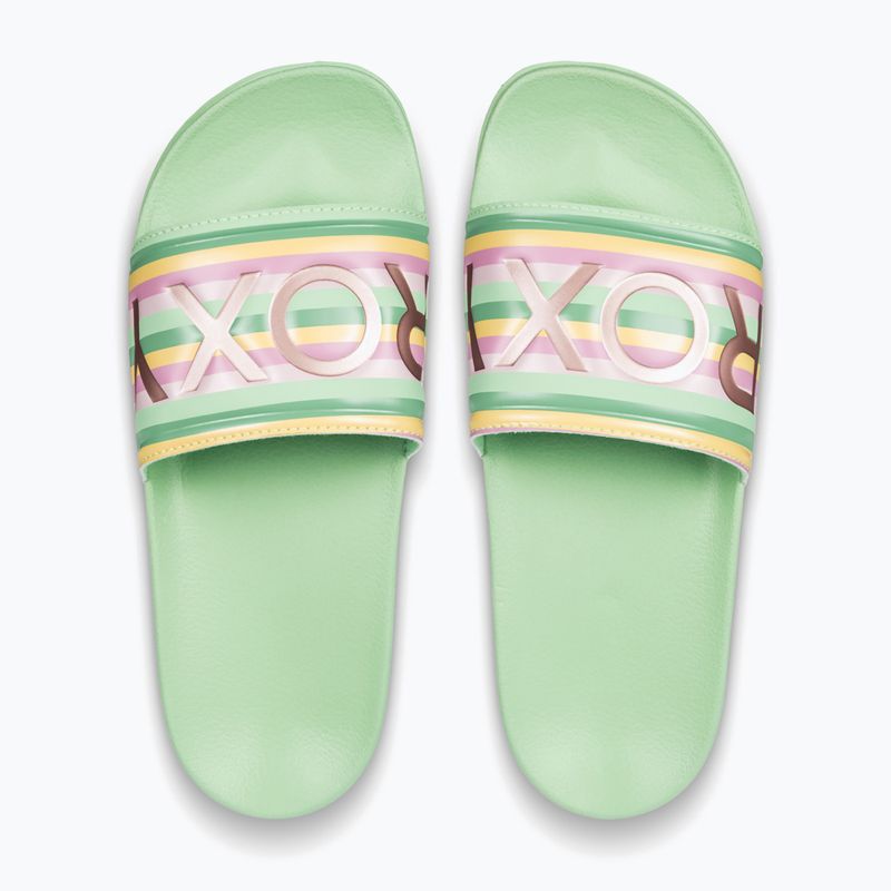 Klapki damskie ROXY Slippy II green stripe 2