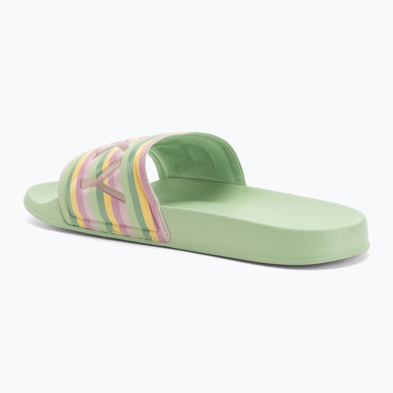 Klapki damskie ROXY Slippy II green stripe 3