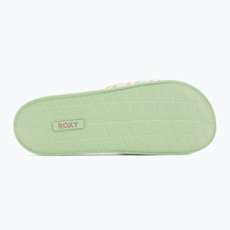 Klapki damskie ROXY Slippy II green stripe 4