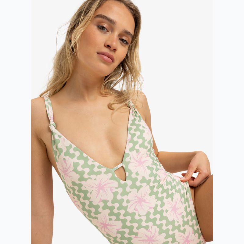 Strój kąpielowy jednoczęściowy damski ROXY Hibiscus Daze basil party waves yw 5