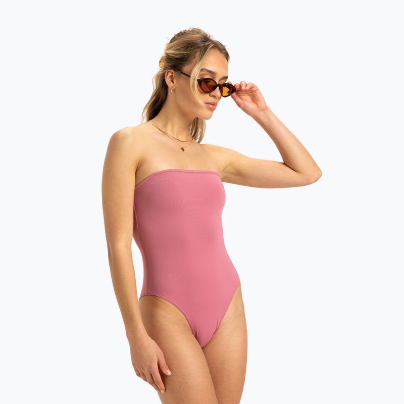 Strój kąpielowy jednoczęściowy damski ROXY Solid Beach Classics Bandeau heather rose 2