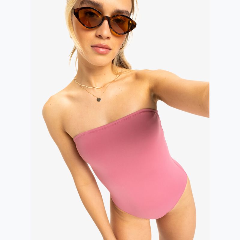 Strój kąpielowy jednoczęściowy damski ROXY Solid Beach Classics Bandeau heather rose 5