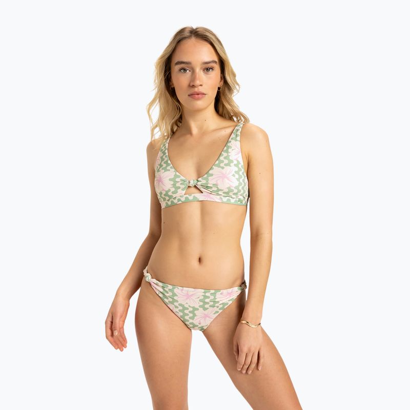 Strój kąpielowy dwuczęściowy damski ROXY Hibiscus Daze Elongated Tri basil party waves yw 2