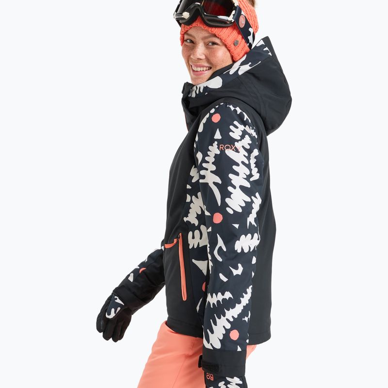 Kurtka snowboardowa damska ROXY Free Jet true black/big flower 5