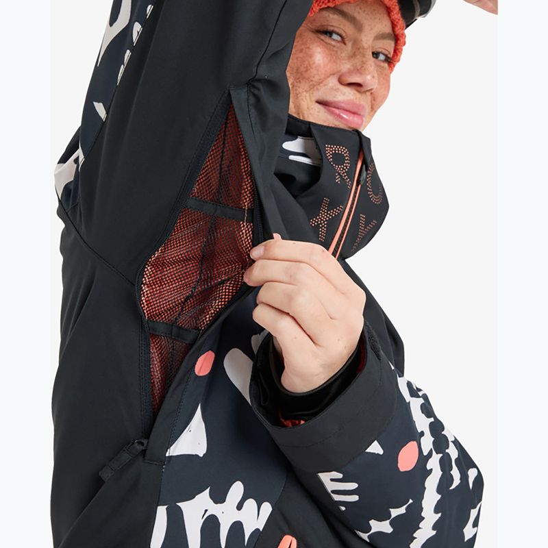 Kurtka snowboardowa damska ROXY Free Jet true black/big flower 8