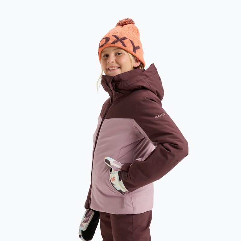 Kurtka snowboardowa dziecięca ROXY Free Jet Block discreet mauve 5