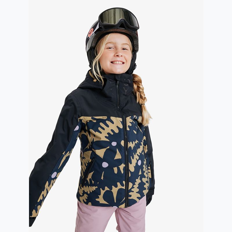 Kurtka snowboardowa dziecięca ROXY Free Jet Block fennel seed big/flower rg 4