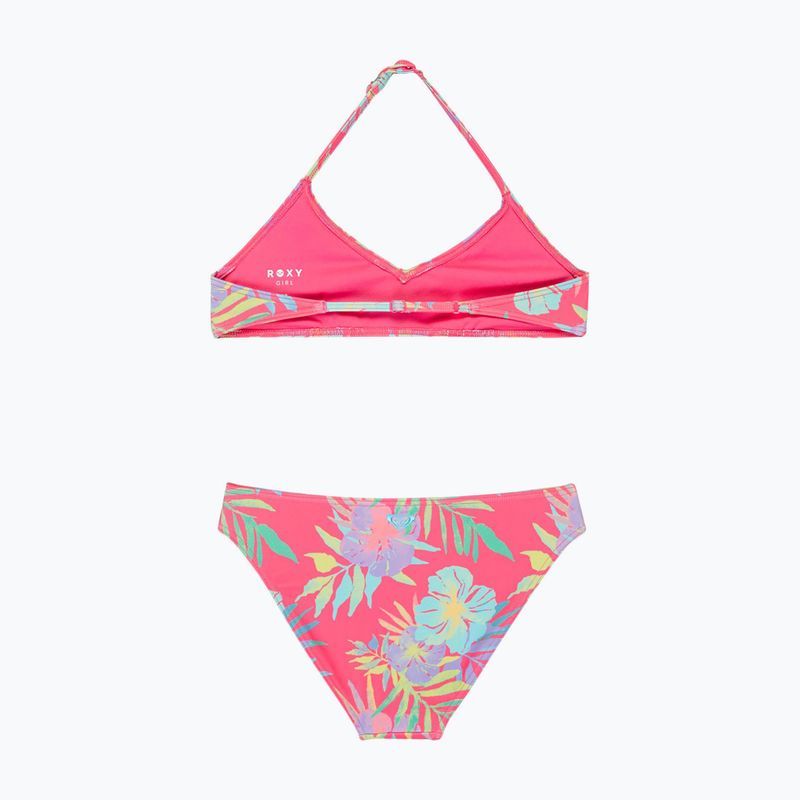 Strój kąpielowy dwuczęściowy dziecięcy ROXY Aquarella Tri Bralette Set sangria sunset 2