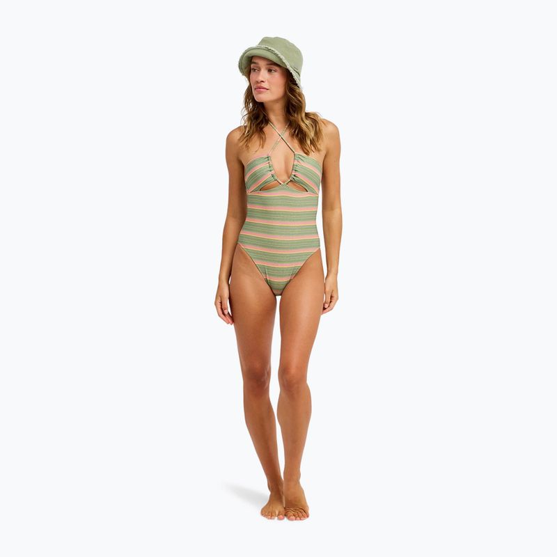Strój kąpielowy jednoczęściowy damski ROXY Dreamer HI oil green say it with stripes 2